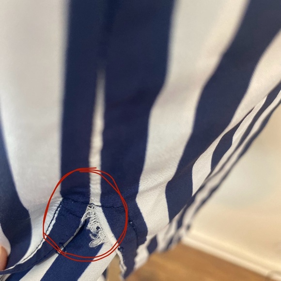 Neiman Marcus Blue and White Striped Button-Down Sleep shirt or coverup - Picture 5 of 6